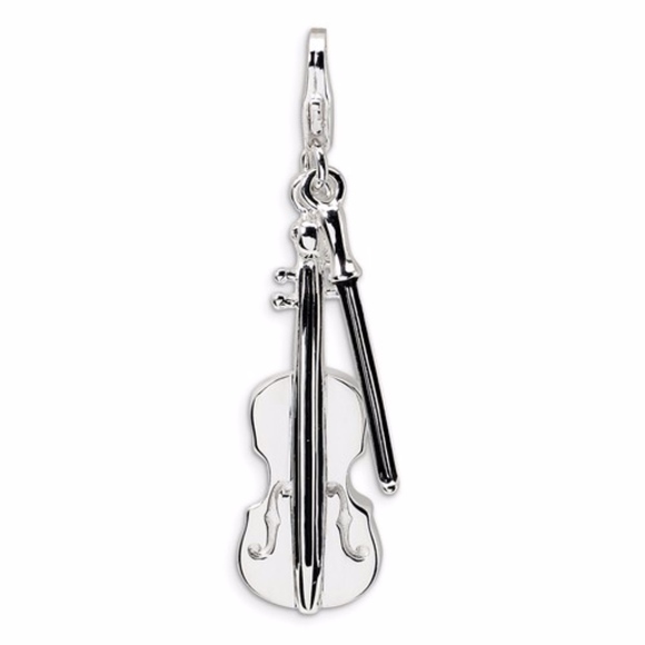 Jewelry - 3-D Violin With Lobster Clasp Charm